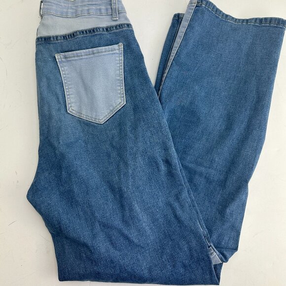 Women Patchwork Jeans Casual Loose High Waist Denim Pants Woman Vintage Boyfrien - Picture 2 of 8